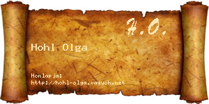 Hohl Olga névjegykártya