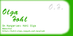 olga hohl business card